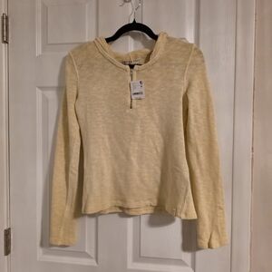 Free People Light Yellow Long Sleeve Blouse